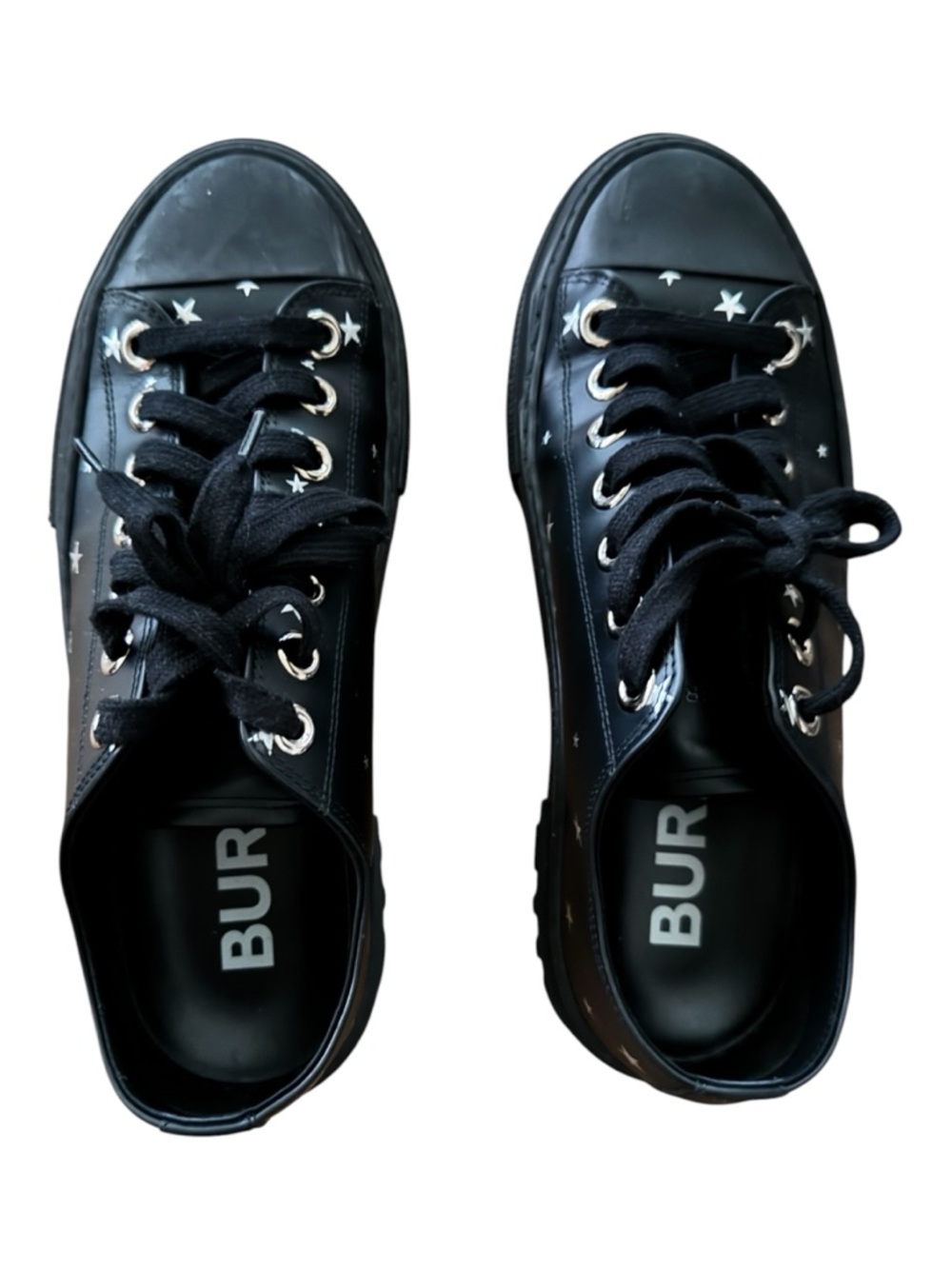 Burberry Jack Star Leather Sneaker Black Size 38.5 Used with flaws - Picture 5 of 15